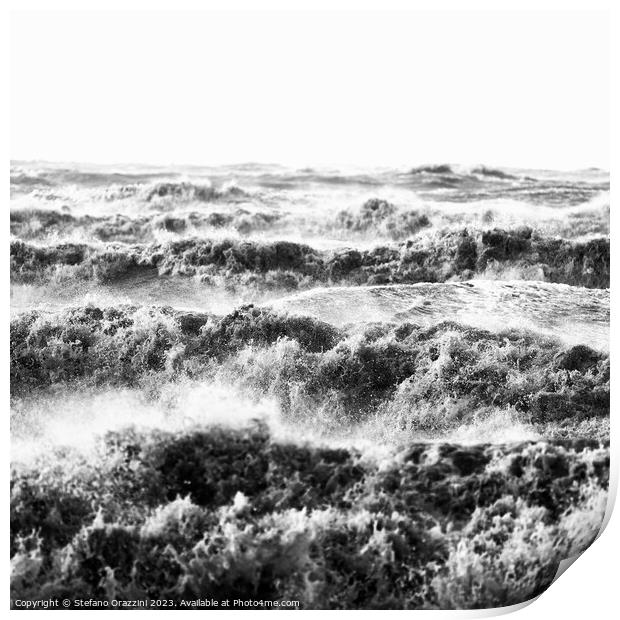 Waves in Ciaran Storm 2023, Tuscany Print by Stefano Orazzini