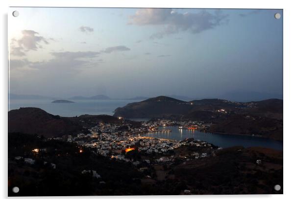 Skala hazy evening view, Patmos Acrylic by Paul Boizot