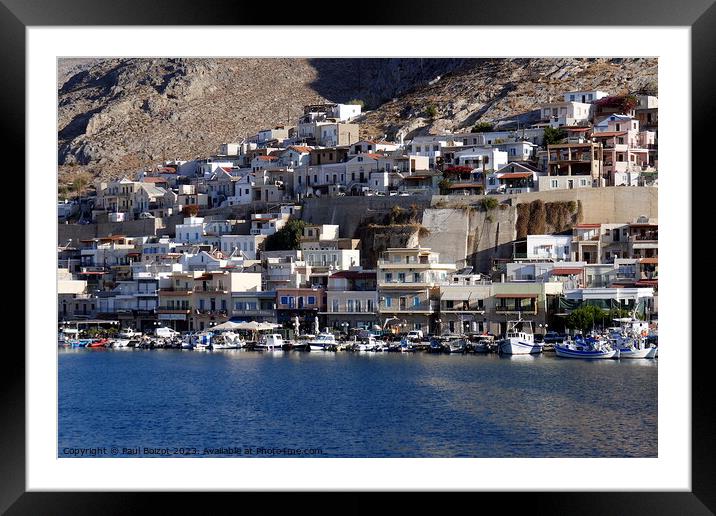 Pothia waterfront, Kalymnos 1 Framed Mounted Print by Paul Boizot