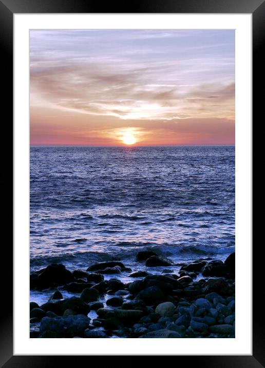 Sunset at Choklaka beach, Patmos 1 Framed Mounted Print by Paul Boizot