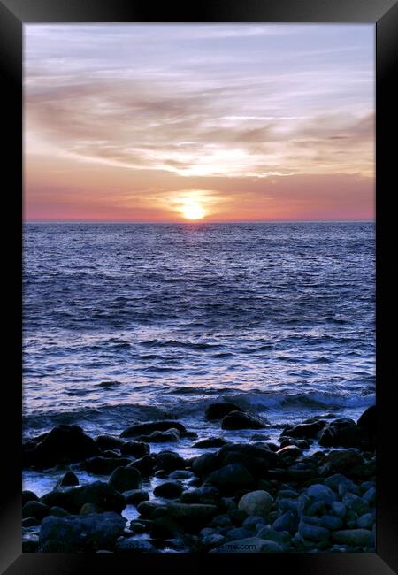 Sunset at Choklaka beach, Patmos 1 Framed Print by Paul Boizot
