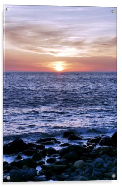 Sunset at Choklaka beach, Patmos 1 Acrylic by Paul Boizot