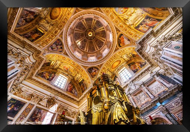 Tabernacle Dome Basilica Santa Maria Maggiore Rome Italy Framed Print by William Perry