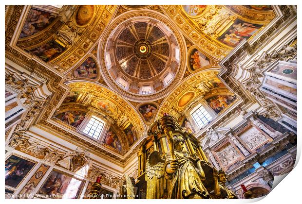 Tabernacle Dome Basilica Santa Maria Maggiore Rome Italy Print by William Perry