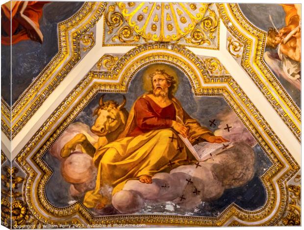 Saint Luke Fresco Basilica Santa Maria Maggiore Rome Italy Canvas Print by William Perry