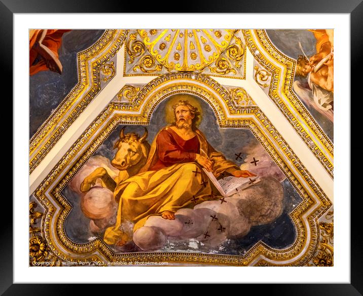 Saint Luke Fresco Basilica Santa Maria Maggiore Rome Italy Framed Mounted Print by William Perry
