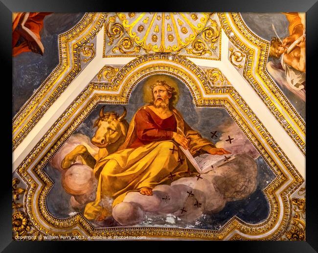 Saint Luke Fresco Basilica Santa Maria Maggiore Rome Italy Framed Print by William Perry