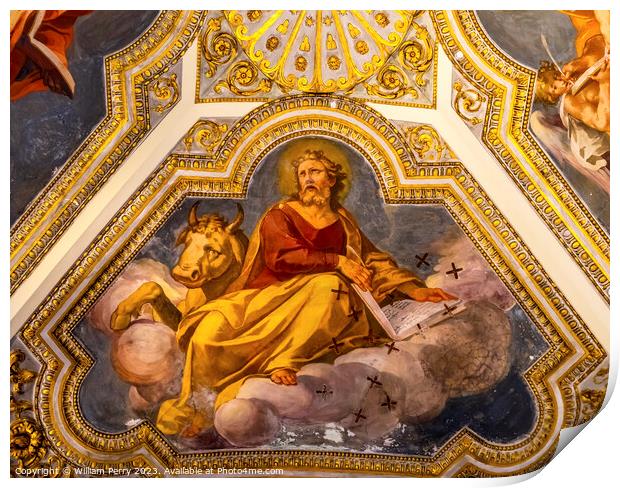 Saint Luke Fresco Basilica Santa Maria Maggiore Rome Italy Print by William Perry