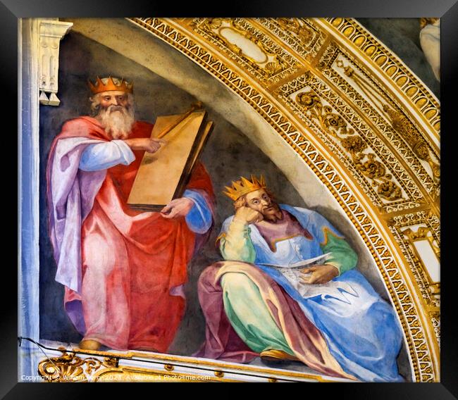 Kings Fresco Basilica Santa Maria Maggiore Rome Italy. Framed Print by William Perry