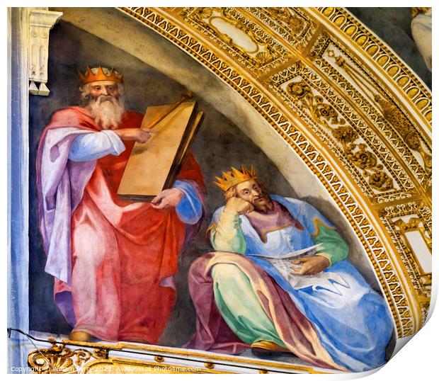 Kings Fresco Basilica Santa Maria Maggiore Rome Italy. Print by William Perry