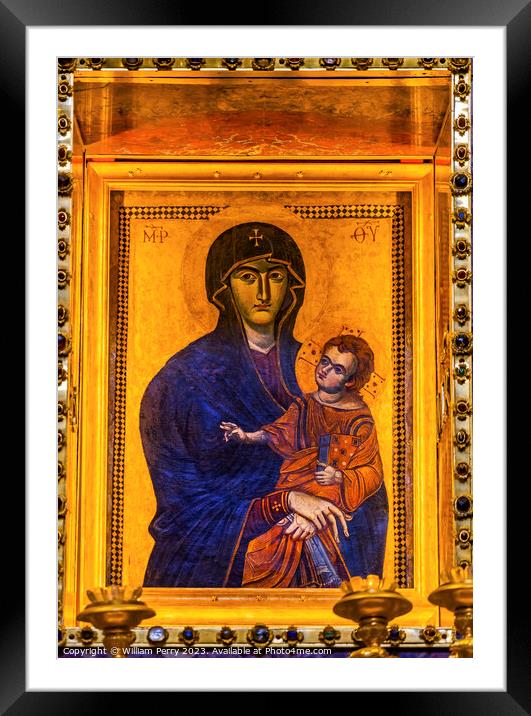 Protectress Roman People Icon Basilica Santa Maria Maggiore Rome Framed Mounted Print by William Perry