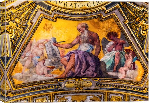 Gospel Writer Fresco Basilica Saint John Lateran Cathedral Rome  Canvas Print by William Perry