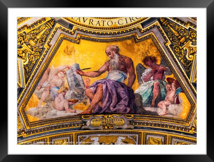 Gospel Writer Fresco Basilica Saint John Lateran Cathedral Rome  Framed Mounted Print by William Perry