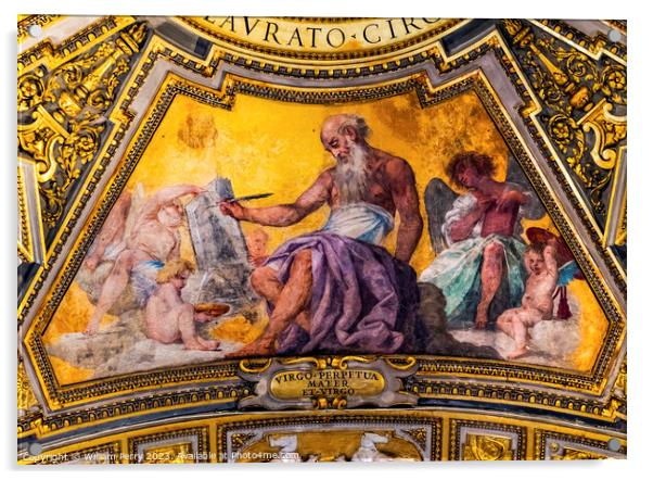 Gospel Writer Fresco Basilica Saint John Lateran Cathedral Rome  Acrylic by William Perry