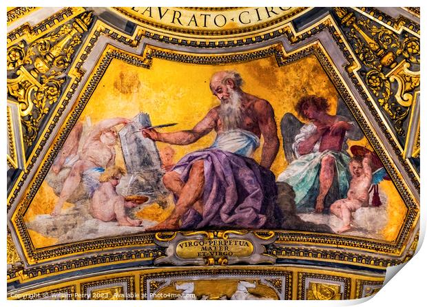 Gospel Writer Fresco Basilica Saint John Lateran Cathedral Rome  Print by William Perry