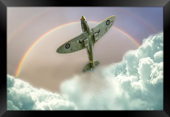Chasing Rainbows Spitfire Framed Print by Alison Chambers