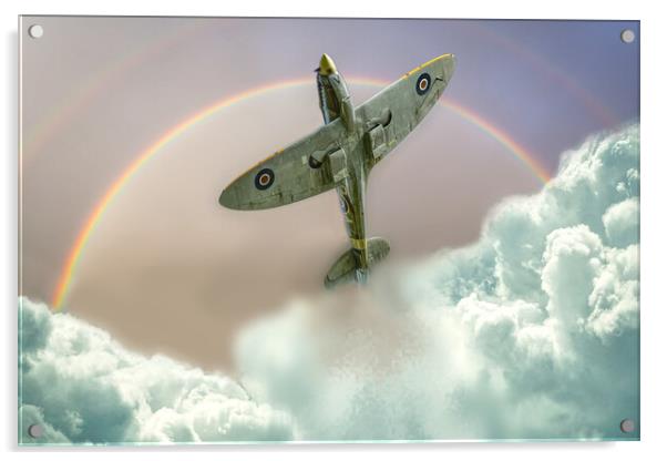 Chasing Rainbows Spitfire Acrylic by Alison Chambers