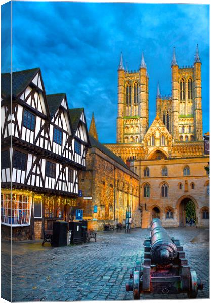 Lincoln Cathedral at Blue Hour Canvas Print by Alison Chambers