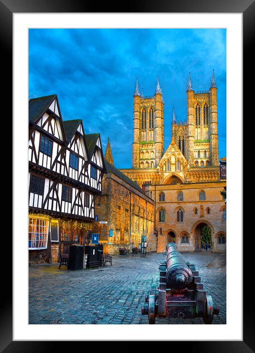 Lincoln Cathedral at Blue Hour Framed Mounted Print by Alison Chambers