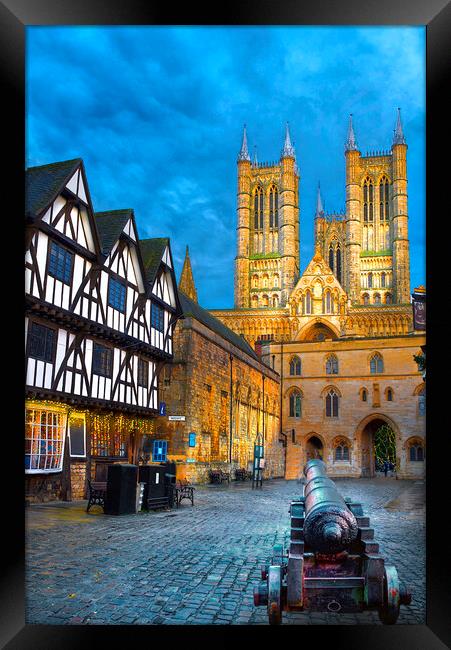 Lincoln Cathedral at Blue Hour Framed Print by Alison Chambers