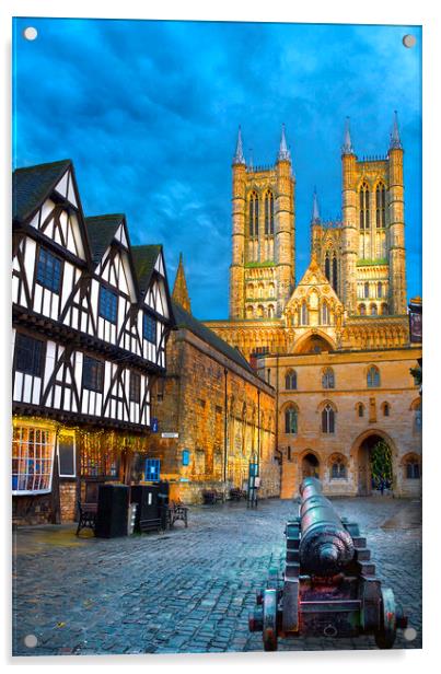 Lincoln Cathedral at Blue Hour Acrylic by Alison Chambers