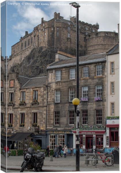 Edinburgh Castle and Old Town Canvas Print by Christopher Keeley