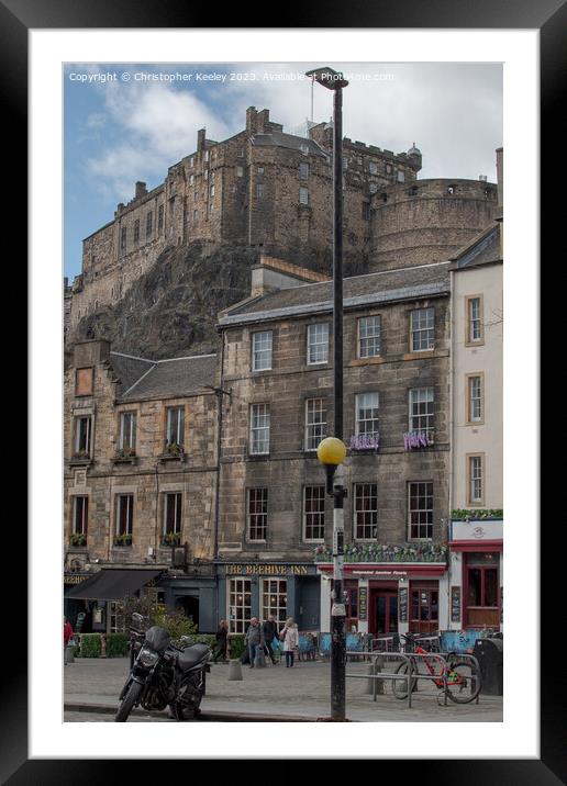 Edinburgh Castle and Old Town Framed Mounted Print by Christopher Keeley