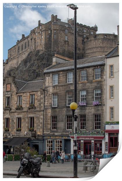 Edinburgh Castle and Old Town Print by Christopher Keeley