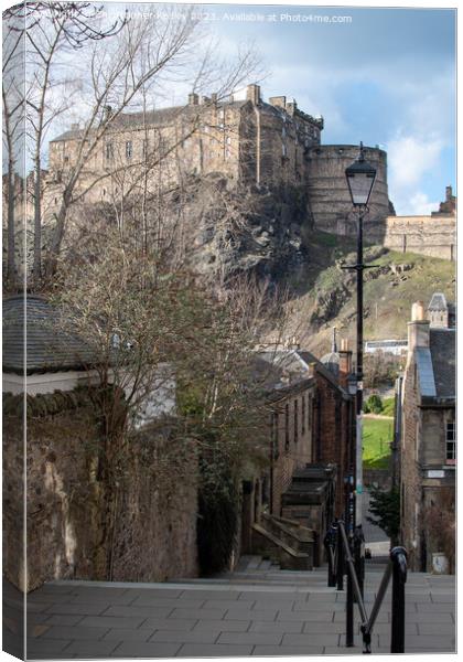 Dramatic skies over Edinburgh Castle from the Vennel Canvas Print by Christopher Keeley