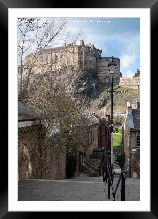 Dramatic skies over Edinburgh Castle from the Vennel Framed Mounted Print by Christopher Keeley