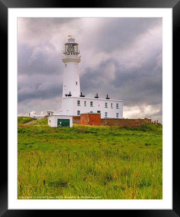 Flamborough Head lighthouse Framed Mounted Print by Darrell Evans