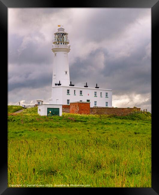 Flamborough Head lighthouse Framed Print by Darrell Evans