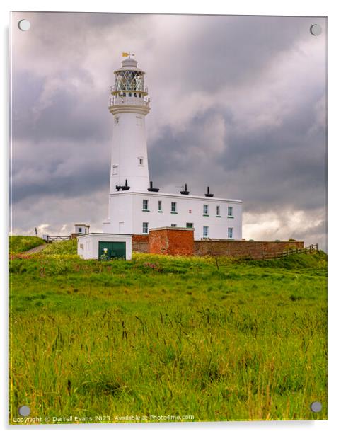 Flamborough Head lighthouse Acrylic by Darrell Evans