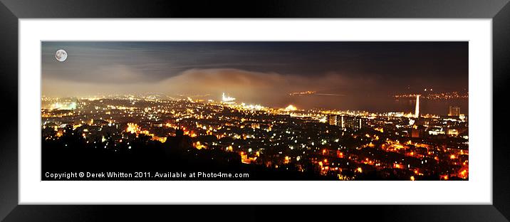 Dundee by Moonlight Framed Mounted Print by Derek Whitton