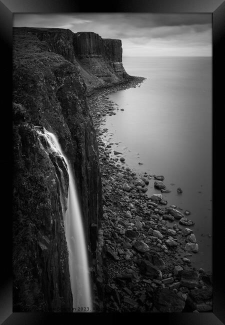 Kilt Rock Waterfall Framed Print by Dave Bowman