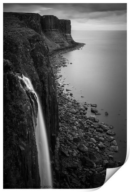 Kilt Rock Waterfall Print by Dave Bowman