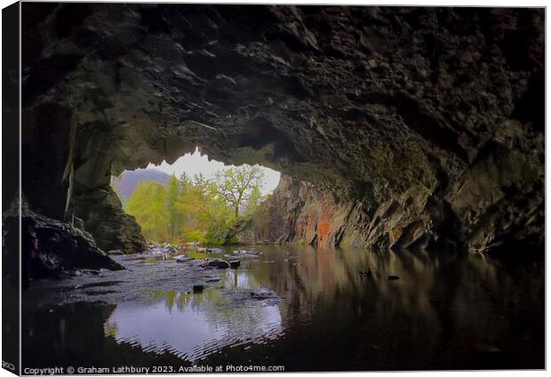 Rydal cave, Lake District Canvas Print by Graham Lathbury