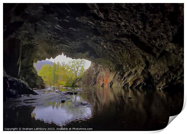 Rydal cave, Lake District Print by Graham Lathbury