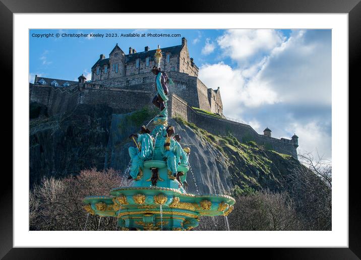 Edinburgh Castle on the hill Framed Mounted Print by Christopher Keeley