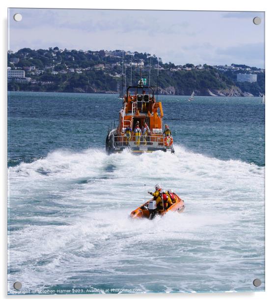 Torbay Lifeboats Acrylic by Stephen Hamer