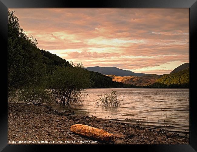 Evening at Thirlmere Framed Print by Steven Watson