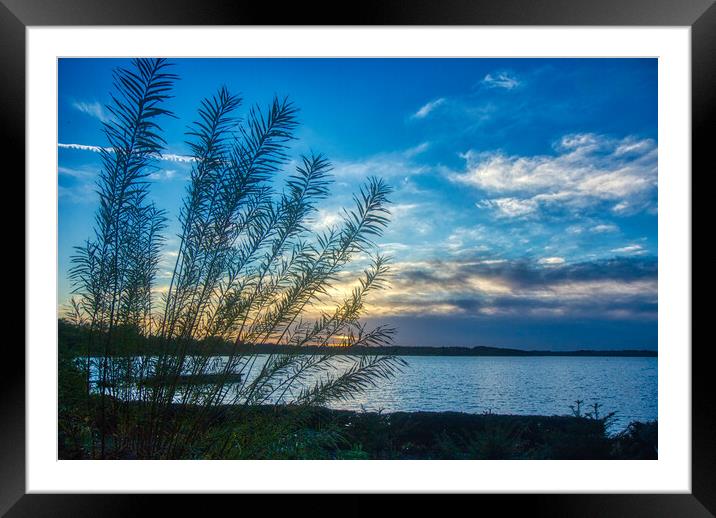 Sunset over Rutland Water Framed Mounted Print by Helkoryo Photography
