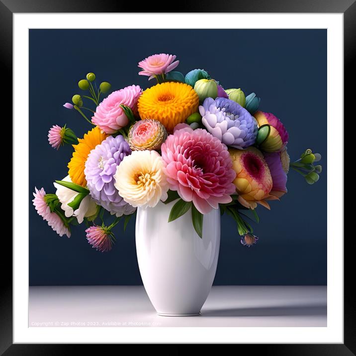 Floral Display in Colour  Framed Mounted Print by Zap Photos