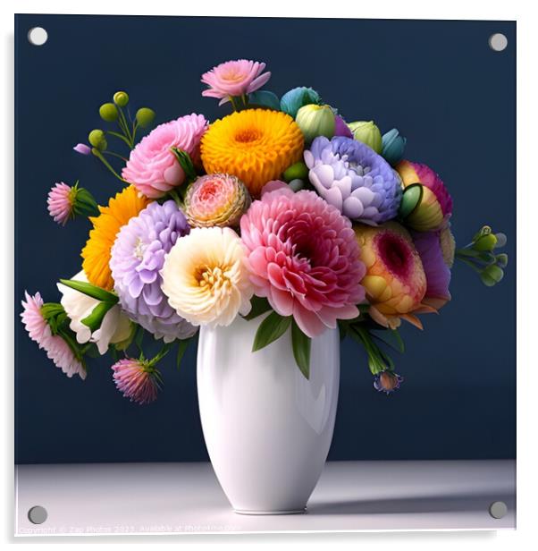 Floral Display in Colour  Acrylic by Zap Photos