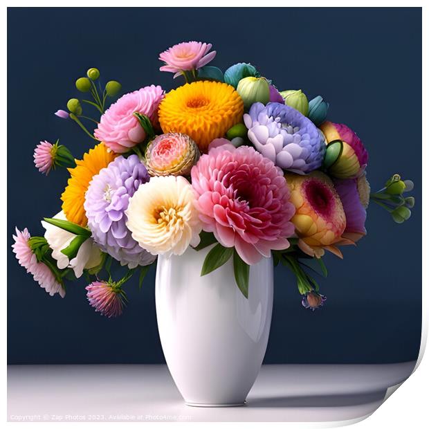 Floral Display in Colour  Print by Zap Photos