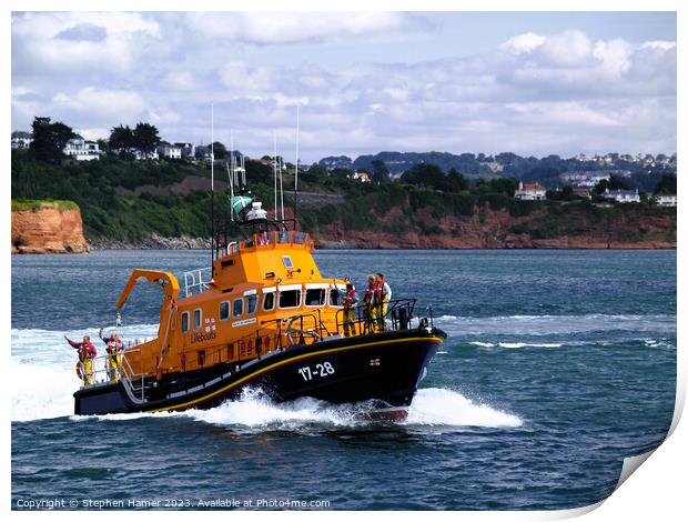 Torbay Lifeboat Print by Stephen Hamer