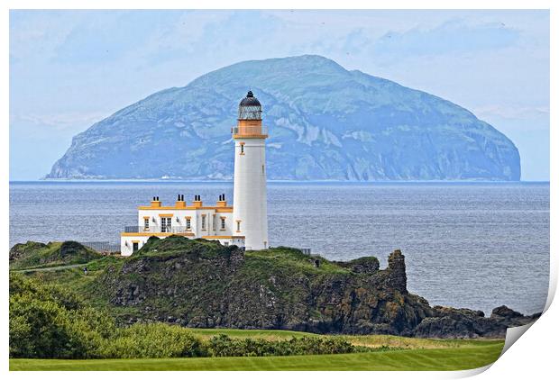 South Ayrshire coast, Turnberry lighthouse Print by Allan Durward Photography