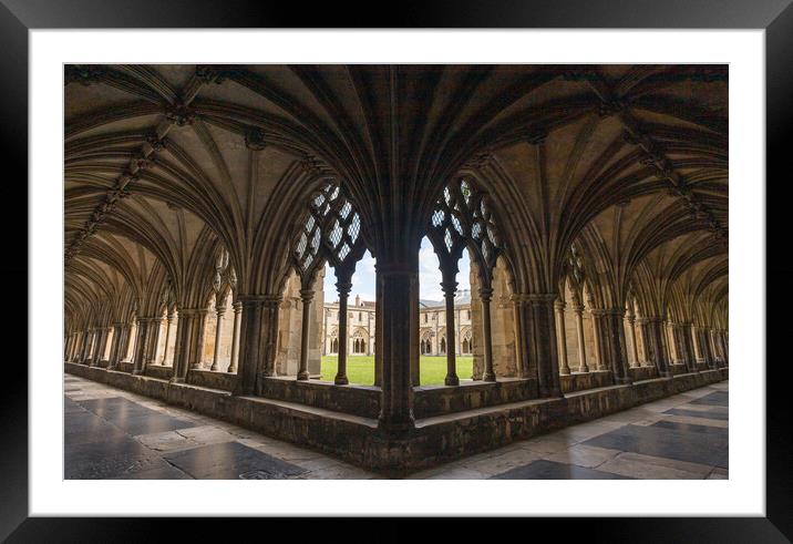 Cloisters in Norwich Cathedral Framed Mounted Print by Jason Wells