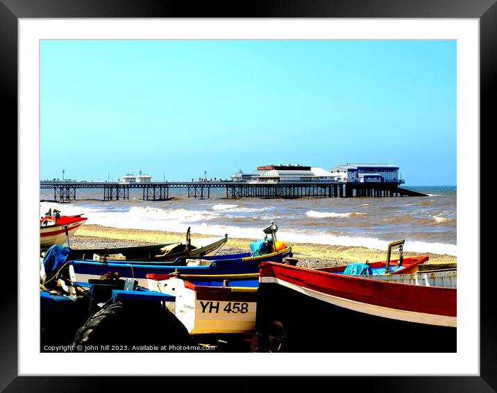 Fishing boats and pier at Cromer, Norfolk. Framed Mounted Print by john hill