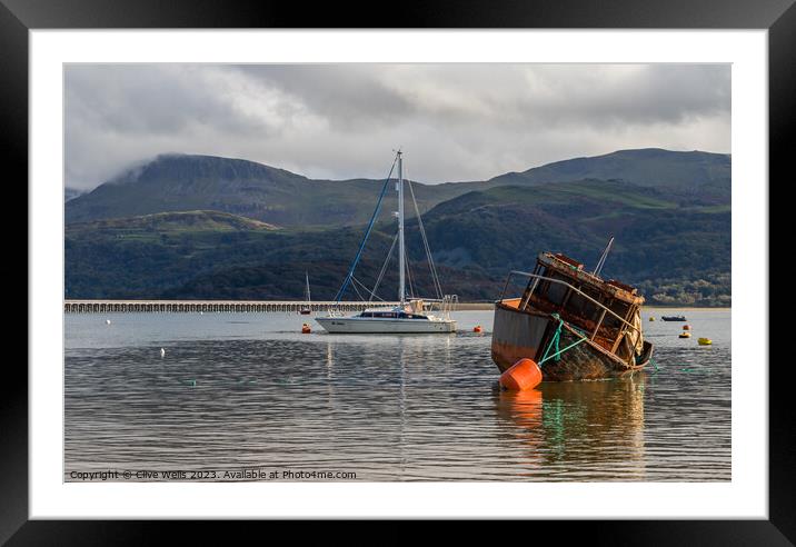 View of Barmouth harbour Framed Mounted Print by Clive Wells